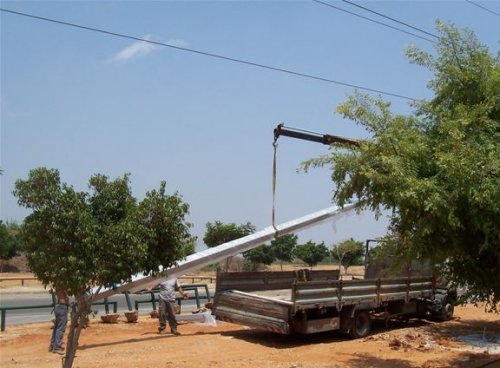 Off-Loading a Custom Steel Pole